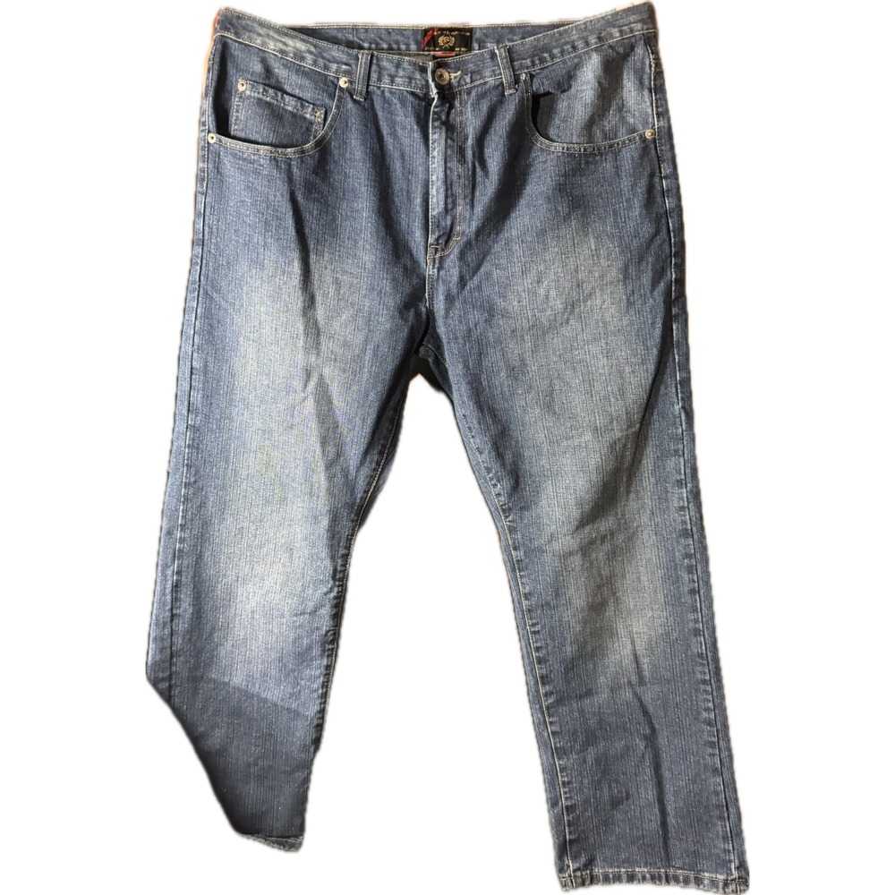 Phat Farm Phat Classics Mens 40x32 Embroidered‎ Back Pocket Y2K Baggy Jeans Blue